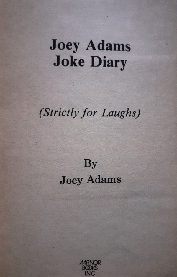 Joey Adams Joke Diary