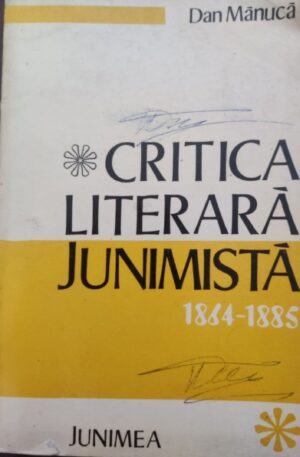 Dan Manuca Critica literara junimista 1864-1885