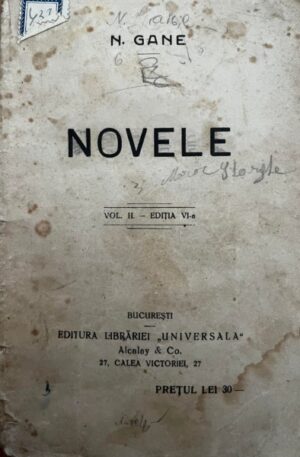 N. Gane - Novele (vol. II, editia VI-a)