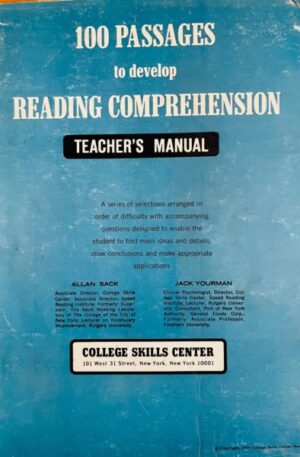 100 passages to develop reading comprehension. Teacher's manual