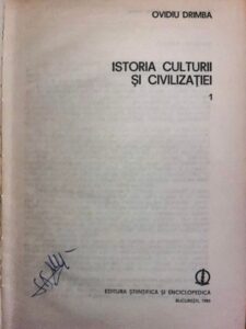 Ovidiu Drimba Istoria culturii si civilizatiei, vol. 1