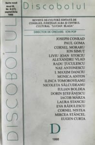 Revista de Cultura Discobolul, Anul III, nr. 9 (17) septembrie 1998