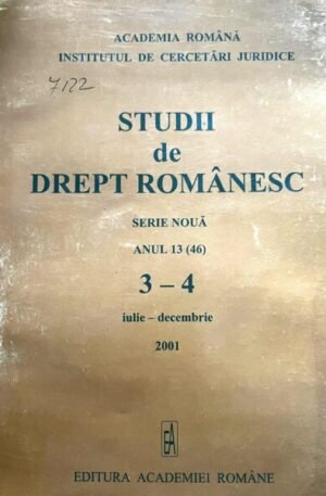 Studii de drept romanesc. Anul 13 (46), 3-4 iulie-decembrie